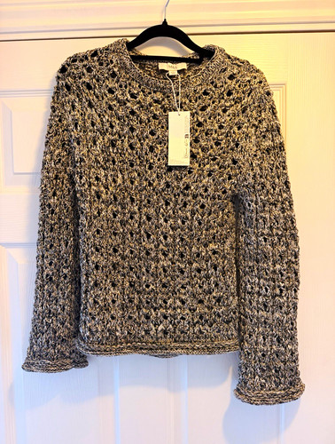 Black white open knit - m&s,