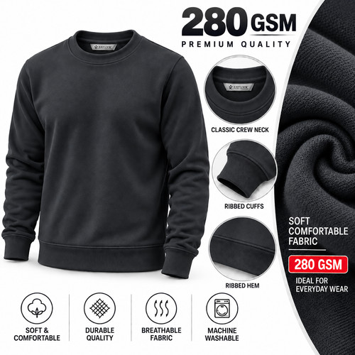 Mens crew neck plain - crew,