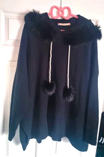 Azara black knit - knit, hooded