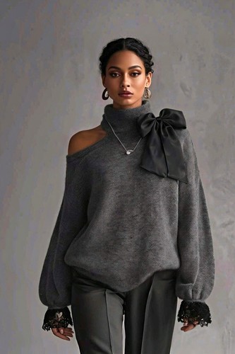 Women grey knit jumper - women’s,