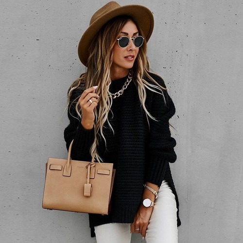 Women chunky knitted sweaters - women,