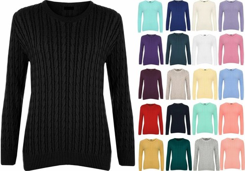 Ladies women cable knit crew - ladies,