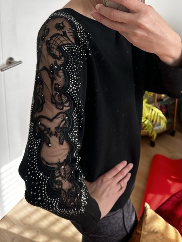 Black bat wing rhinestone - wing,