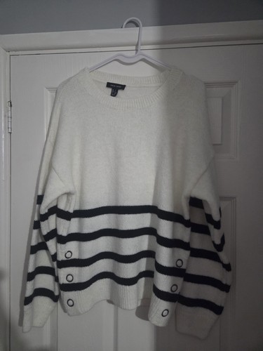 New look cream black stripe - black,