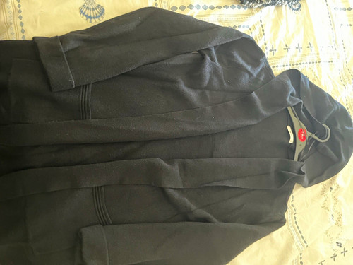 Women black hooded - black, open