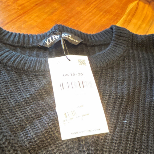 Yours womens black rib knit - yours,